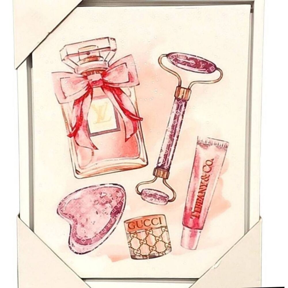 At Home,‎ Louis Vuitton,Tiffany, Chanel:My Beauty Routine Framed Vinyl Wall Art
